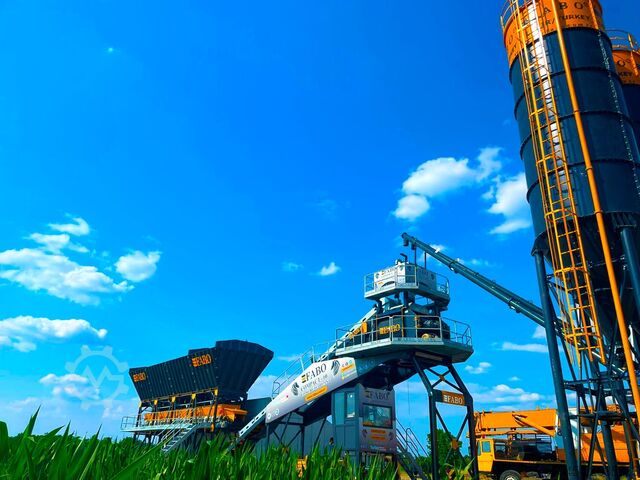 מפעל ערבוב בטון / מפעל בטון FABO Concrete Batching Plant 60 M3/H Compact Concrete Batching Plant