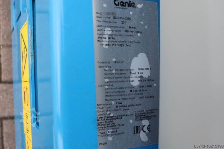 Ngritës me gërshërë Genie GS1932 E-Drive New And Available Directly From Sto