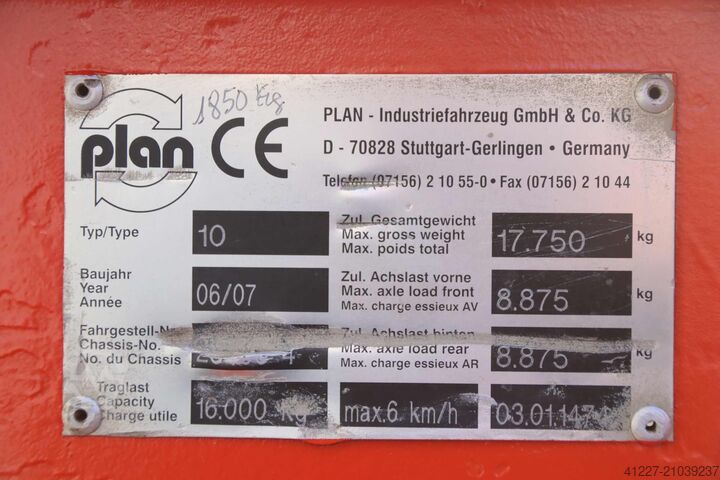 Vagon za prijevoz teških tereta 16 tona Plan 10  6005/2000/H710 mm