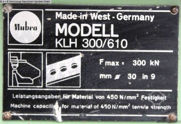 เจาะรู MUHR & BENDER KLH 300/610