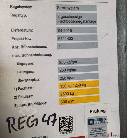 Двухэтажная стеллажная система, 276 м² Schulte Lagertechnik MULTIplus
