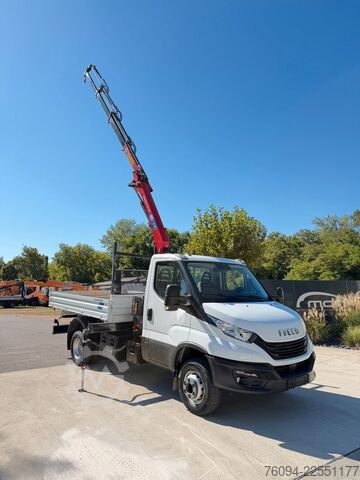 Furgón con grúa montada sobre camión IVECO Daily 72-180 Meiller Kipper Kran 10m FUNK AHK