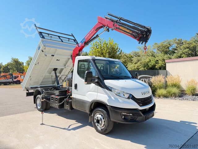 Furgón volquete IVECO Daily 72-180 Meiller Kipper Kran 10m FUNK AHK