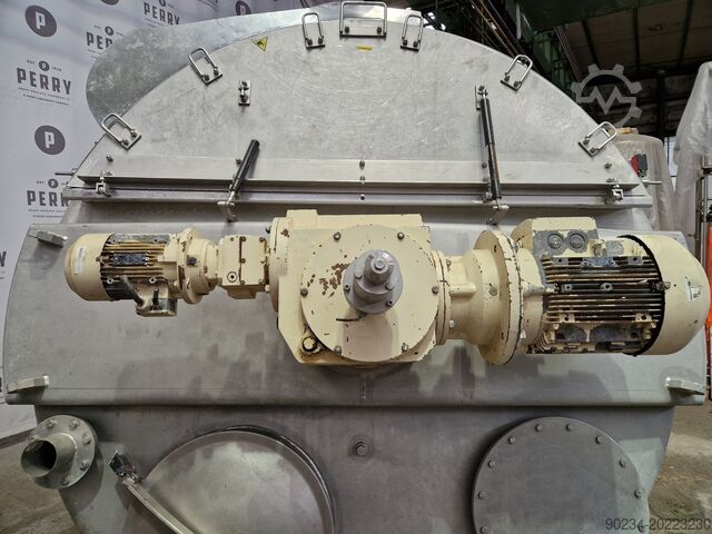 3 125 liters Hosokawa modell 35-MSC-44 rustfritt stål Nauta mikser – dobbel skrue HOSOKAWA 35-MSC-44