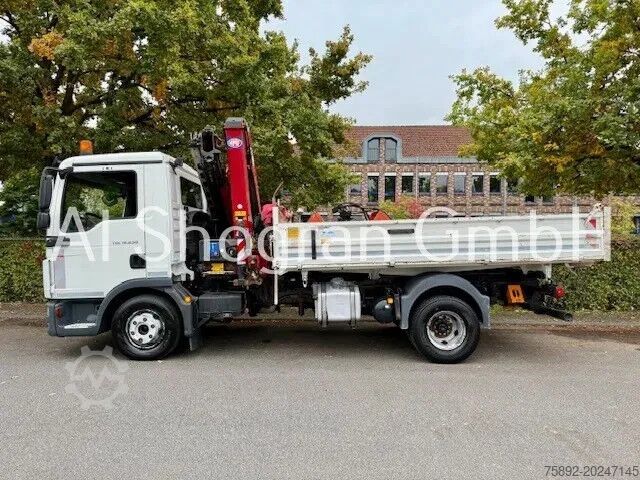 Volquete de 3 lados MAN TGL 12.250 Kipper Mit Kran HMF 1020-K2 Funk/Eu6