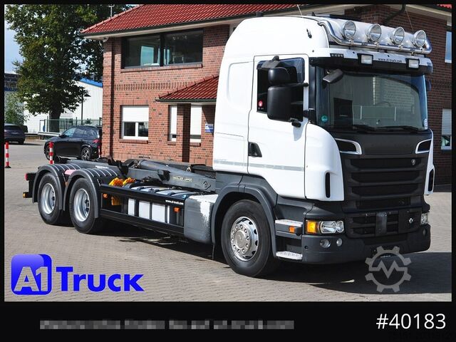 Āķa konteineru automašīna SCANIA R500, V8,,  Meiller, Liftachse,