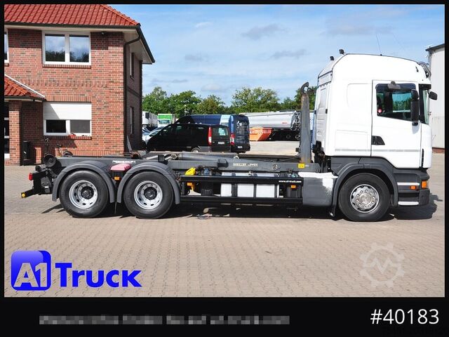 Āķa konteineru automašīna SCANIA R500, V8,,  Meiller, Liftachse,