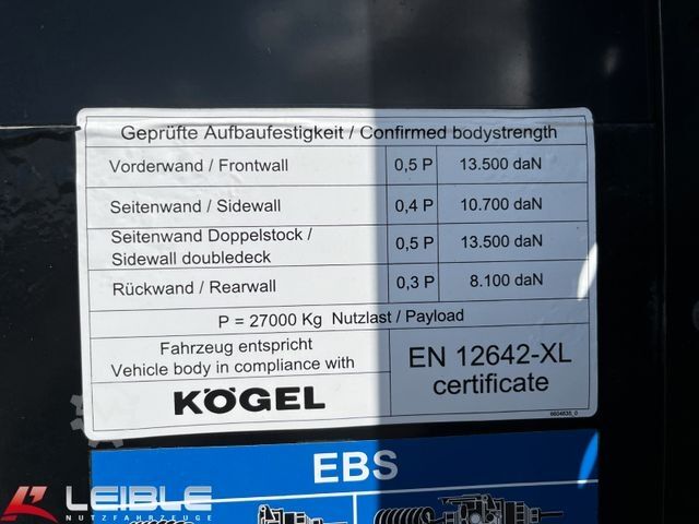 Öppen semitrailer med kapell KÖGEL SN 24*Standard Tautliner*Zertifikat Code XL*SAF*
