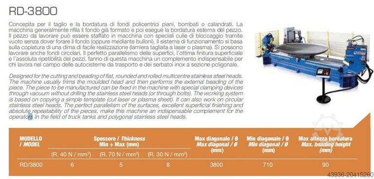 Μηχανή κυρτώματος LUCAS - RD-3800 R Lucas RD-3800 R