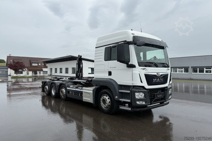 Φορτηγό γερανός roll-off MAN TGS 34.420 8×2 M-TEC Silosteller / Swiss-Vehicle