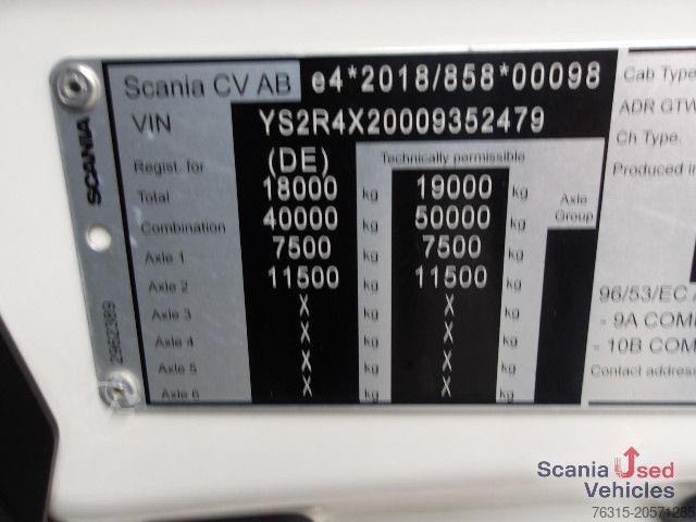 Camión de materiales peligrosos Scania R 460 EB - MEGA - HIGHLINE - 2x TANKs - ACC