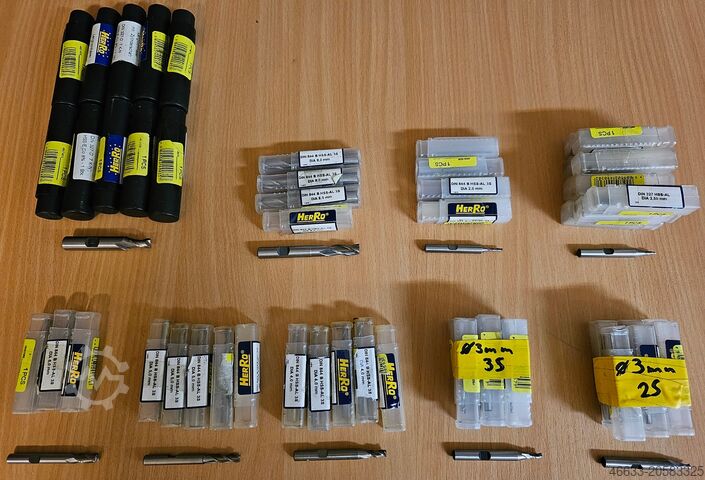 52 шт. кінцевих фрез HSS, нові, Ø 6, 8, 10  