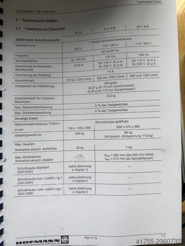 Macchina di bilanciamento Hofmann PTB 21.2