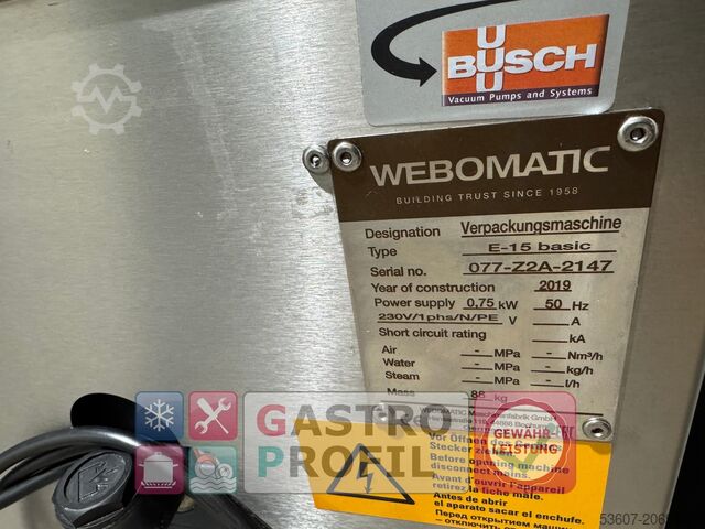 Mesin pengemasan Webomatic VAKUUMGERÄT E-15 BASIC