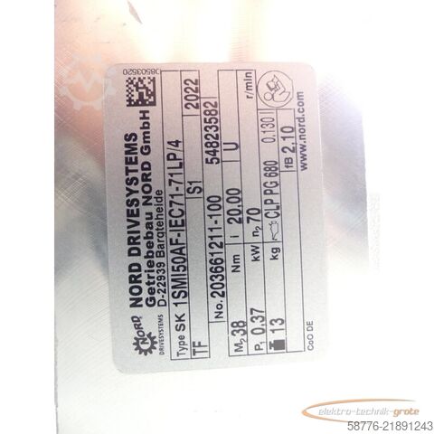 제어 장치  Nord SK71LP / 4 TF Motor + SK 1SMI50AF-IEC71-71LP / 4 Getriebe - ! -