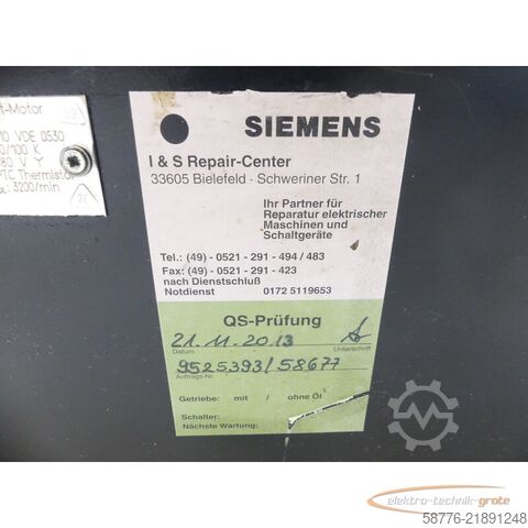 コントロールユニット Siemens 1FT5106-1AC71-1AB0 Servomotor SN: EF760695712010 - generalüberholt