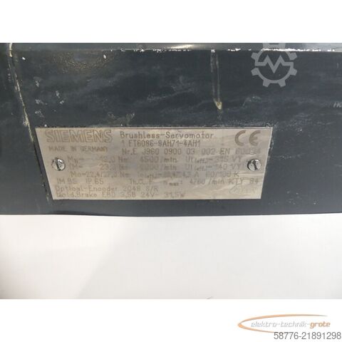 Unidade de controlo Siemens 1FT6086-8AH71-4AH1 Synchronservomotor SN: EJ960090003002