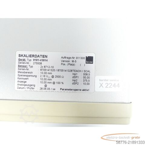 Komponente Burster Digimaster 9181 Typ: 9181-V3014 SN: 275508 - ! -