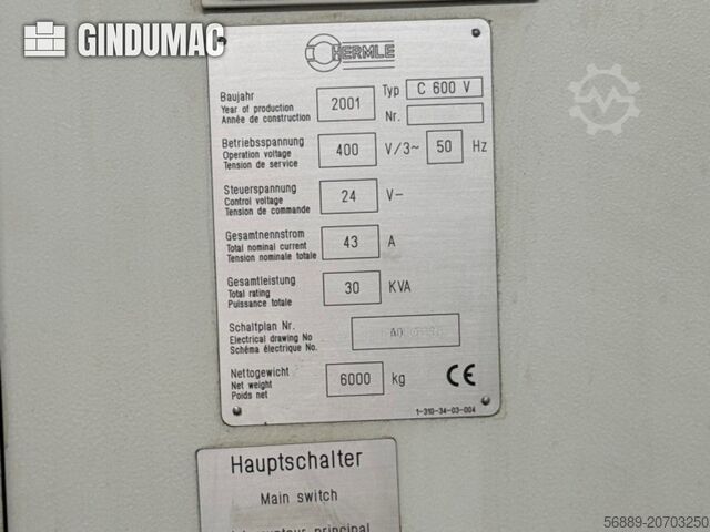 立式加工中心 HERMLE C600V