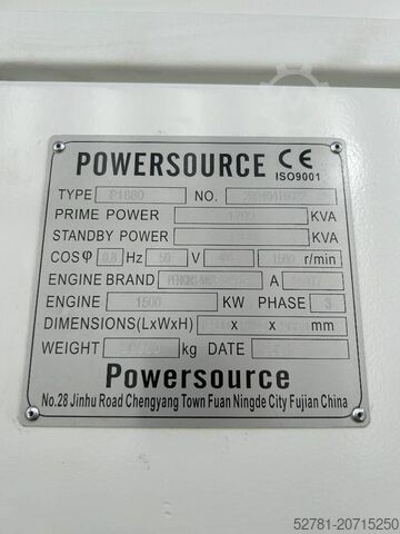 Generator set Perkins 4012-46TAG3A - 1.880 kVA Generator - DPX-19824-O