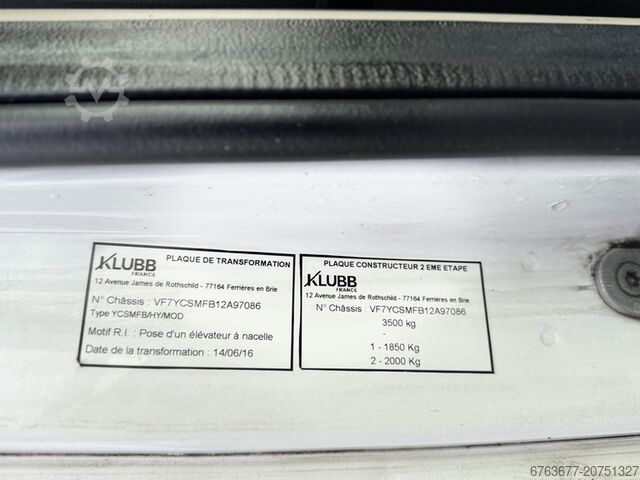 Citroen Jumper 2.2HDI Mobil Tangga Kerja/Platform Angkat, tinggi kerja 12,5 m, tahun 2016 CITROËN Jumper 2.2HDI Autohoogwerker Arbeitsbuhne 12.5mtr werkhoogte 2016