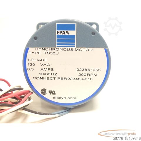Motors  EPA Slosyn / Superior Electric TS50U Synchronous Motor SN ! -