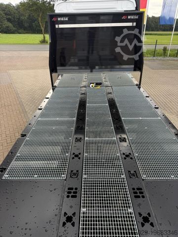 Lastbil med flak MERCEDES-BENZ Actros mit Rampen, Maschinentransporter