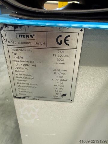 Guillotinesaks - hydraulisk HERA TS 3100 x 4