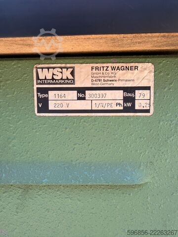 WSK Intermarking Fritz Wagner 型号 1164——热压印/烫金机 WSK Intermarking Fritz Wagner Typ 1164 – maszyna do hot stampingu / złocenia folią WSK Intermarking Fritz Wagner Typ 1164 – maszyna do hot stampingu / złocenia folią