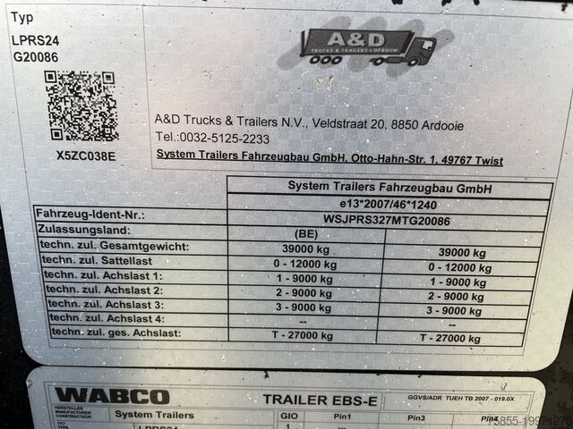 Transporte de contenedores System Trailers 40ft Chassis New / Unused / SAF Axles / Discbra...