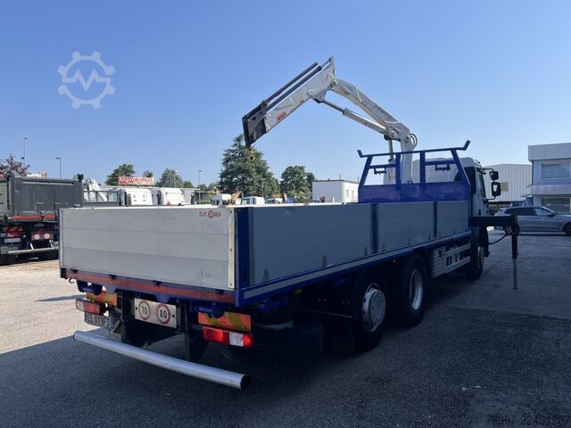 Truck with fixed flatbed and crane Renault Premium 340