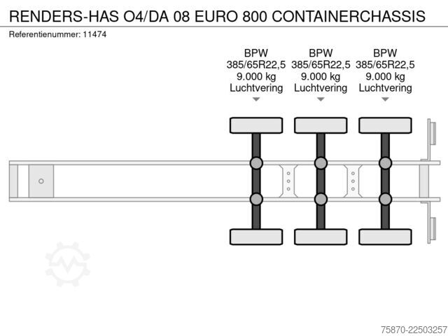 集装箱运输 RENDERS-HAS O4/DA 08 EURO 800 CONTAINERCHASSIS