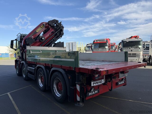 Lastebil med lasteplan (åpen) MAN TGS 41.510 8x4 mit Palfinger 58002 TEC7