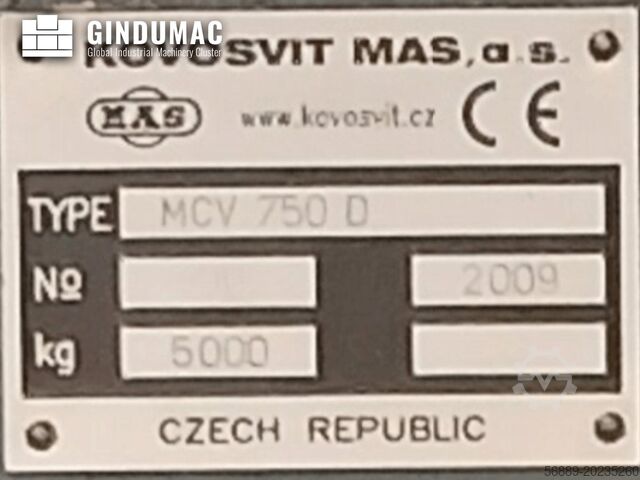 Centro de mecanizado vertical KOVOSVIT MAS MCV 750 Speed
