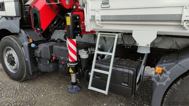 Τρίπλευρο ανατρεπόμενο φορτηγό MAN TGS 26.440 6x2H-4 KRAN FASSI F195A.2.24