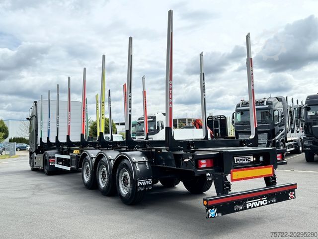 Semiremorcă pentru bușteni PAVIC HTS 24 Kurzholz Schemel Auflieger SONDERPREIS!!