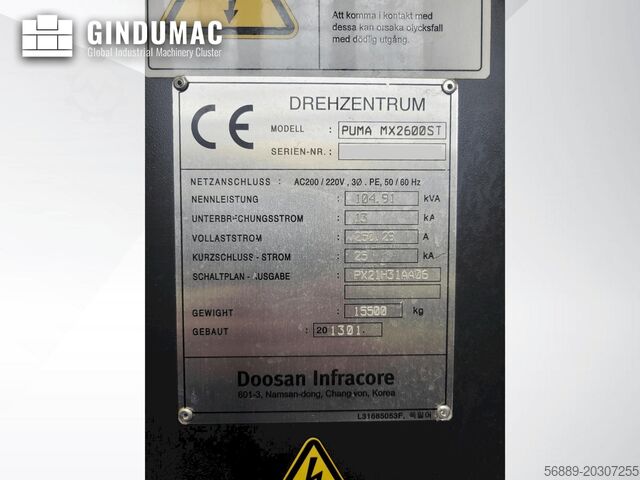 Centro de torneamento e moagem DOOSAN Puma MX2600ST