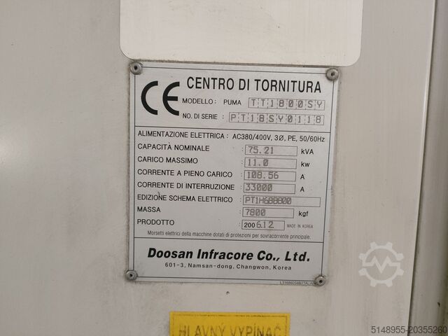Tour CNC DOOSAN Puma TT 1800 SY