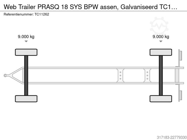 Gomuar rrëshqitës Web Trailer PRASQ 18 SYS BPW assen, Galvaniseerd