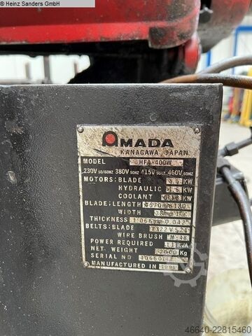 Band Saw AMADA HFA 400 W