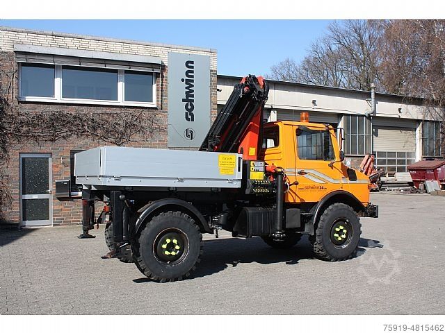 Jiné Mercedes-Benz UNIMOG 1450 mit Kran PK 9001 EH + Funk neuw.