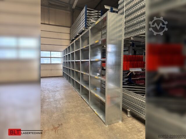 Rafinë modulare ca. 8,06 lfm. Fachbodenregale META Clip, H: 250 cm , T: 40 cm , 100 kg pro Ebene