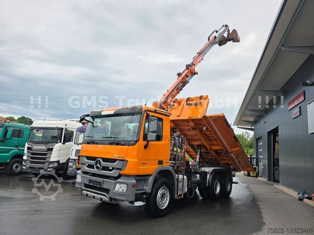 Üç taraflı damperli kamyon MERCEDES-BENZ Actros 2641 / 6X4 / Meiller BORDMATIK + Kran