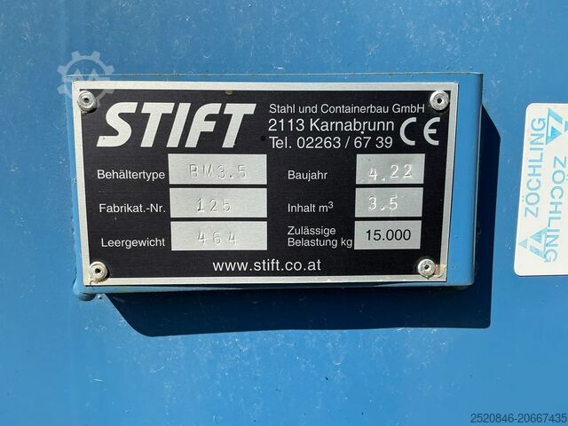 Mažas konteineris ratiniam krautuvui OQ 80 Kleincontainer Container