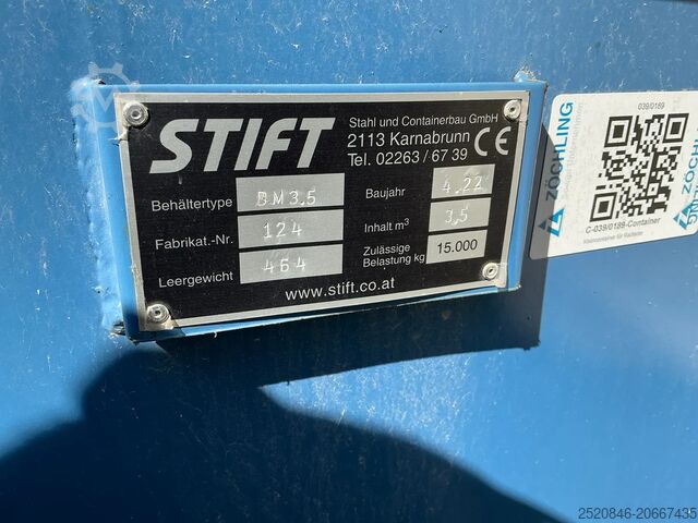 Mažas konteineris ratiniam krautuvui OQ 80 Kleincontainer Container