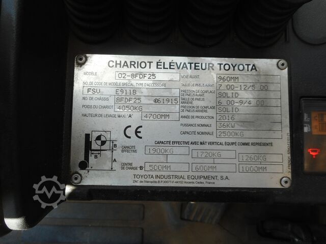 Carretilla elevadora Toyota 02-8FDF25 Triplex + SS + ZV + Kabine