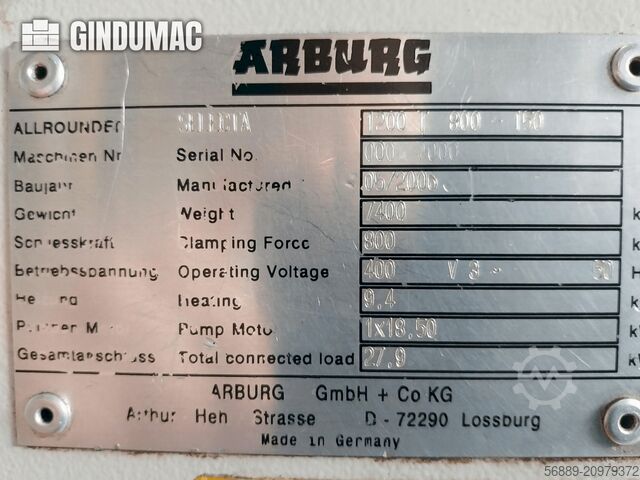 Arburg Allrounder 1200T 800-150 Arburg Allrounder 1200T 800-150