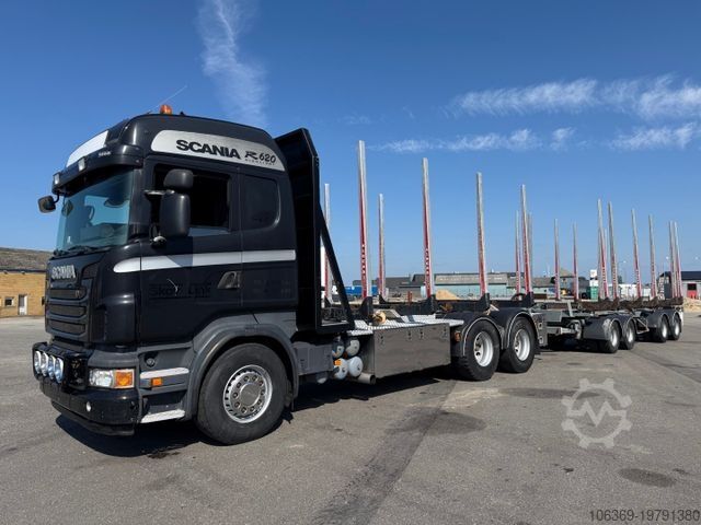 Log trailer HFR 30 t. 4 axles Timber / Wood / Holz transport