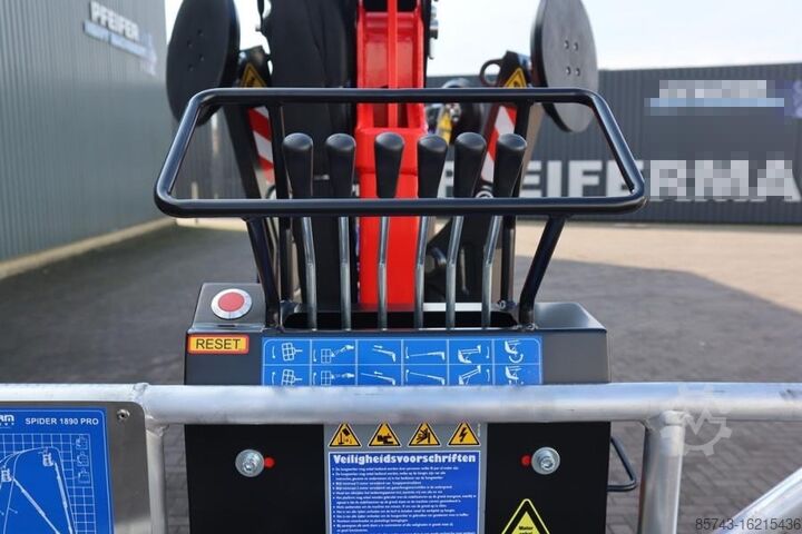 Plataforma de trabajo telescópica articulada Platform Basket Spider 18.90 PRO CE Declaration, Valid inspection,