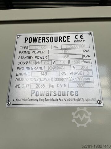 Generator set Doosan P086TI-1 - 165 kVA Generator - DPX-19851